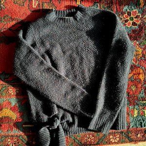 [SOLD!] Treasure & Bond Speckled Navy Sweater with Bottom Tie